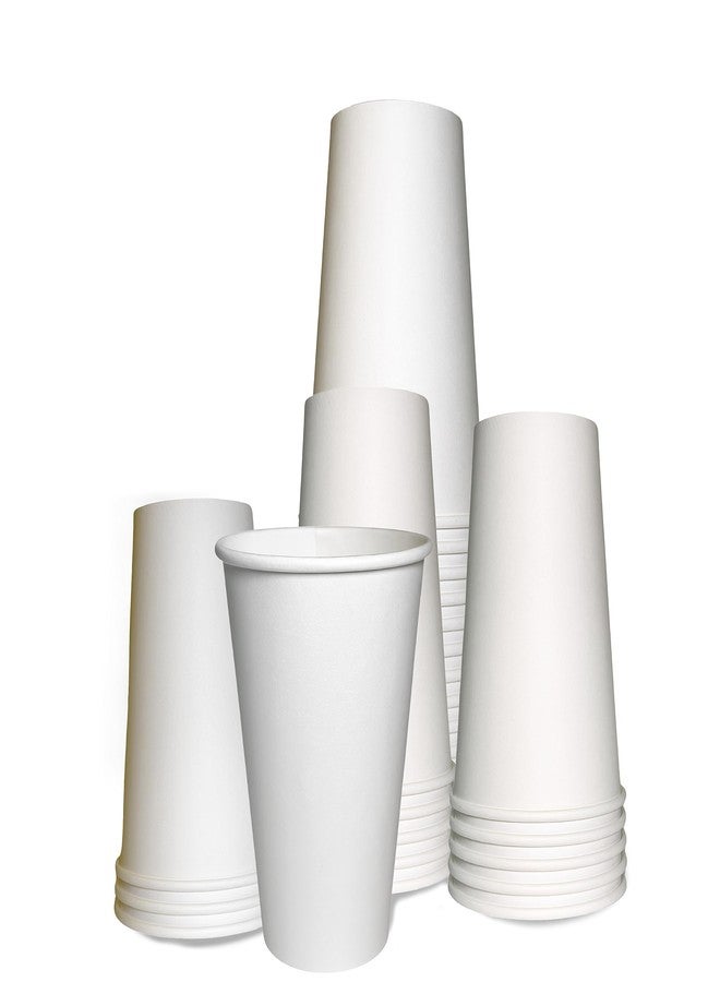 EcoQuality 16oz White Paper Coffee Cups - Disposable Coffee Cups - Hot Drink, Tea, Coffee, Cappuccino, Hot Chocolate, Chai, Chai Latte (50) - Image 1